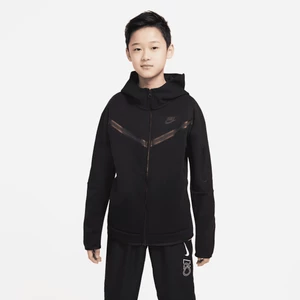 Rozpinana bluza z kapturem dla dużych dzieci (chłopców) Nike Sportswear Tech Fleece - Czerń