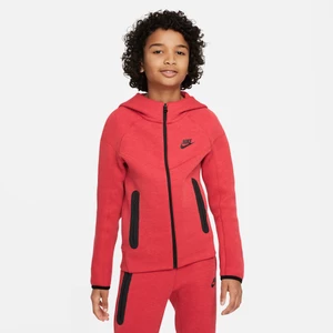 Rozpinana bluza z kapturem dla dużych dzieci (chłopców) Nike Sportswear Tech Fleece - Czerwony