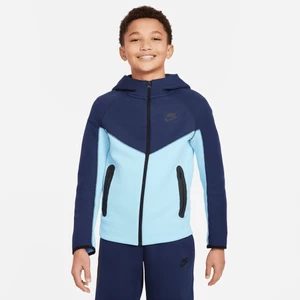 Rozpinana bluza z kapturem dla dużych dzieci (chłopców) Nike Sportswear Tech Fleece - Niebieski