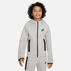 Rozpinana bluza z kapturem dla dużych dzieci (chłopców) Nike Sportswear Tech Fleece - Szary