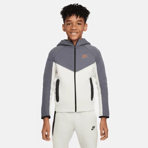 Rozpinana bluza z kapturem dla dużych dzieci (chłopców) Nike Sportswear Tech Fleece - Szary