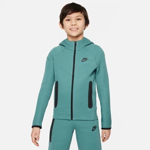 Rozpinana bluza z kapturem dla dużych dzieci (chłopców) Nike Sportswear Tech Fleece - Zieleń