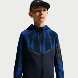 Rozpinana bluza z kapturem dla dużych dzieci (chłopców) Nike Tech Fleece - Niebieski