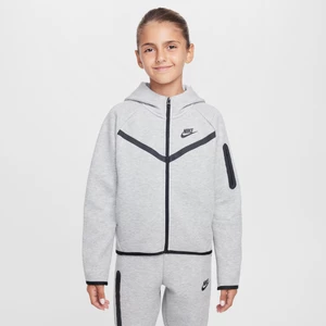 Rozpinana bluza z kapturem dla dużych dzieci (dziewcząt) Nike Sportswear Tech Fleece - Szary