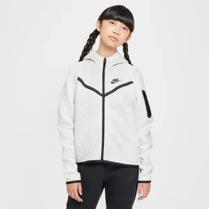 Rozpinana bluza z kapturem dla dużych dzieci (dziewcząt) Nike Sportswear Tech Fleece - Szary