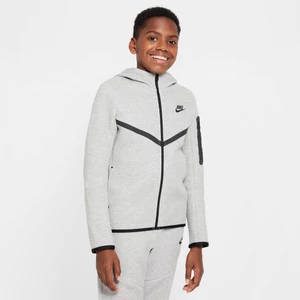 Rozpinana bluza z kapturem dla dużych dzieci Nike Sportswear Tech Fleece - Szary