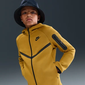 Rozpinana bluza z kapturem dla dużych dzieci Nike Tech Fleece - Brązowy