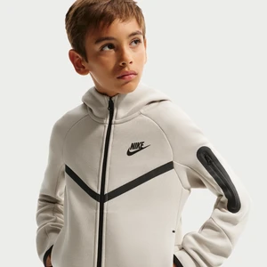 Rozpinana bluza z kapturem dla dużych dzieci Nike Tech Fleece - Brązowy