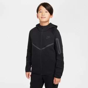 Rozpinana bluza z kapturem dla dużych dzieci Nike Tech Fleece - Czerń