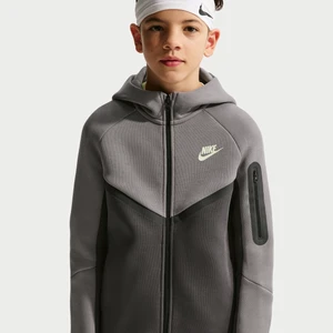 Rozpinana bluza z kapturem dla dużych dzieci Nike Tech Fleece - Czerń