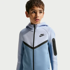 Rozpinana bluza z kapturem dla dużych dzieci Nike Tech Fleece - Niebieski
