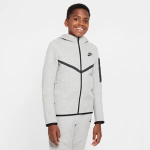 Rozpinana bluza z kapturem dla dużych dzieci Nike Tech Fleece - Szary
