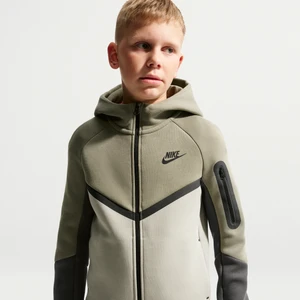 Rozpinana bluza z kapturem dla dużych dzieci Nike Tech Fleece - Szary