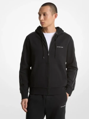 Rozpinana bluza z kapturem z taśmą z logo Michael Kors CZARNY (Czarny)