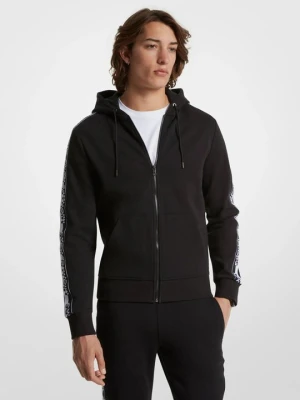 Rozpinana bluza z kapturem z taśmą z logo Michael Kors CZARNY (Czarny)
