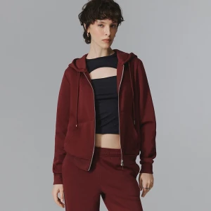 Rozpinana bordowa bluza z kapturem House