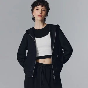 Rozpinana czarna bluza z kapturem House