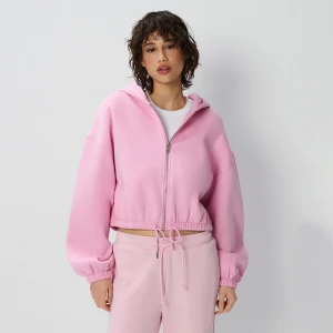 Rozpinana jasnoróżowa bluza z kapturem House