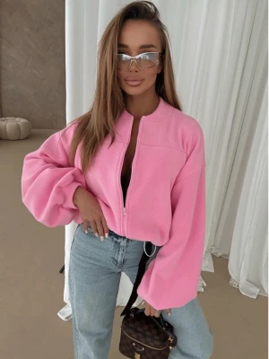Rozpinana polarowa bluza oversize SORCHA - różowa  magmac 