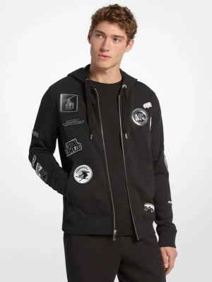 Rozpinana zdobiona bawełniana bluza z kapturem Michael Kors CZARNY (Czarny)
