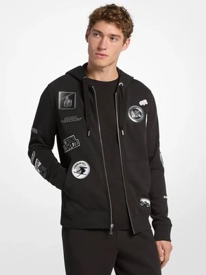 Rozpinana zdobiona bawełniana bluza z kapturem Michael Kors Mens