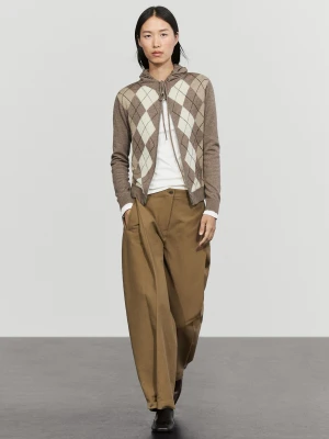 Rozpinany Kardigan Z Kapturem - Szary Mysi - Massimo Dutti - Female