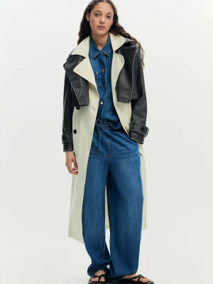 Rozpinany, odpinany trencz łączony Desigual