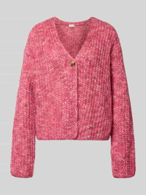 Rozpinany sweter oversize z domieszką wełny milano italy Mocnoróżowy