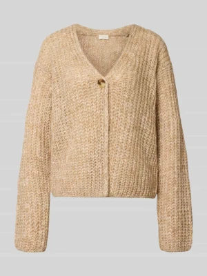 Rozpinany sweter oversize z domieszką wełny milano italy Piaskowy