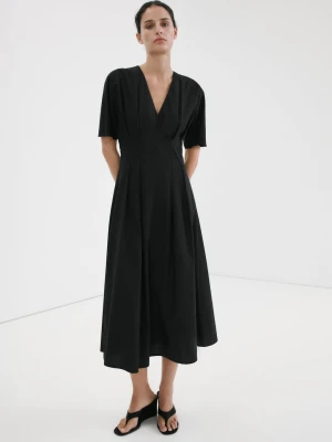Rozszerzana sukienka z lyocellu czarny - Kobieta - - MANGO