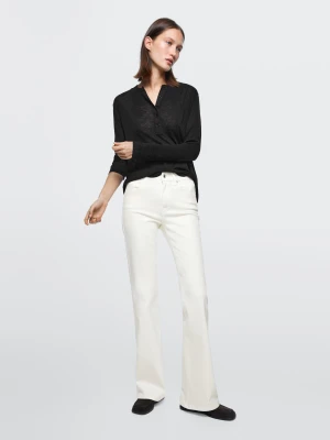Rozszerzane Jeansy Skinny Fit - Biały Złamany - - Massimo Dutti - Kobieta
