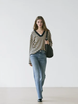 Rozszerzane Jeansy Skinny Fit - Średni Niebieski - - Massimo Dutti - Kobieta