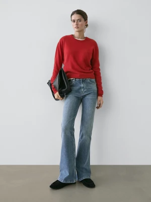 Rozszerzane Jeansy Skinny Fit - Średni Niebieski - - Massimo Dutti - Kobieta