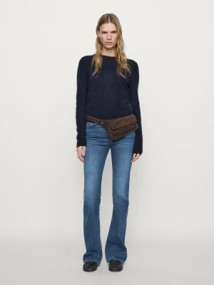 Rozszerzane Jeansy Skinny Fit Z Wysokim Stanem - Średni Niebieski - - Massimo Dutti - Kobieta