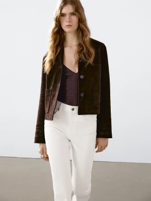Rozszerzane Jeansy Skinny Fit Z Wysokim Stanem - Surowy - - Massimo Dutti - Kobieta