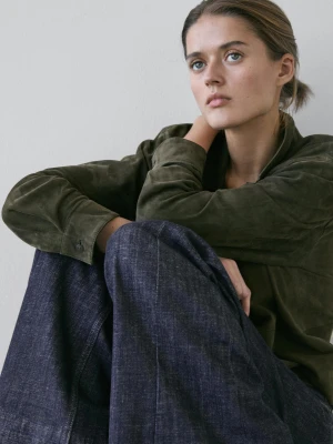 Rozszerzane Jeansy Z Wysokim Stanem - Ciemnoniebieski - - Massimo Dutti - Kobieta