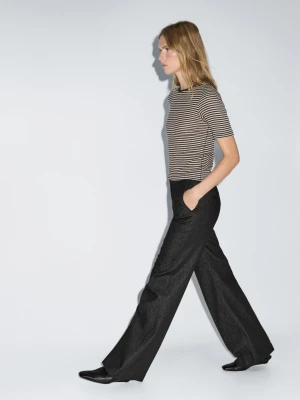 Rozszerzane Jeansy Z Wysokim Stanem - Czarny - - Massimo Dutti - Kobieta