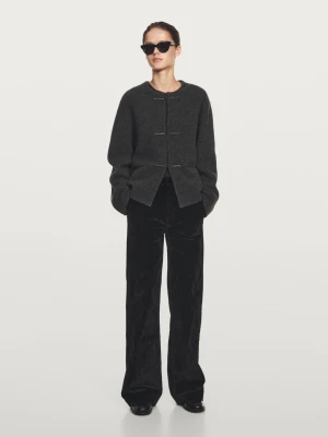 Rozszerzane Jeansy Z Wysokim Stanem - Czarny - - Massimo Dutti - Kobieta