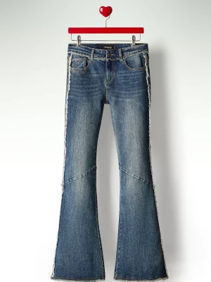 Rozszerzane postrzępione dżinsy Desigual