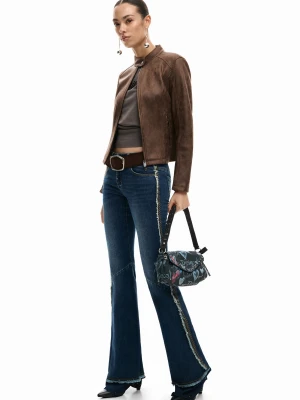 Rozszerzane postrzępione dżinsy Desigual