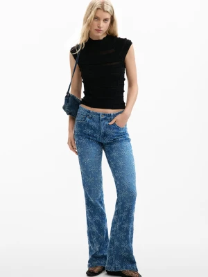 Rozszerzane spodnie dżinsowe Desigual