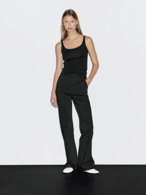 Rozszerzane Spodnie Ze Stretchem - Czarny - - Massimo Dutti - Kobieta