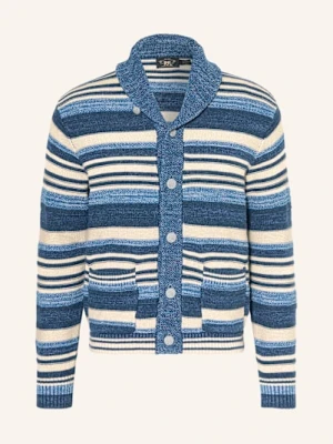 Rrl Kardigan Z Dodatkiem Lnu blau