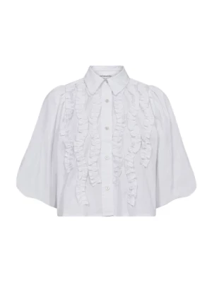 Ruffle Puff Koszula Bluzka Biała Co'Couture