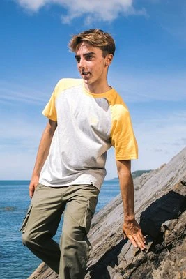 Rumble męska koszulka organiczna - Yellow Animal