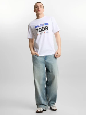 Runner t-shirt regular męski bawełniany biały Klasyk