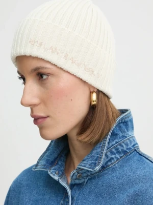 Ruslan Baginskiy czapka wełniana kolor beżowy z grubej dzianiny wełniana BN035/036-WA-RU