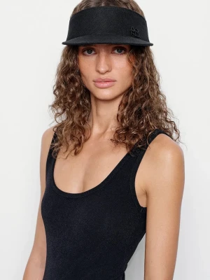 RUSLAN BAGINSKIY daszek lniany Bow Tie Visor czarny