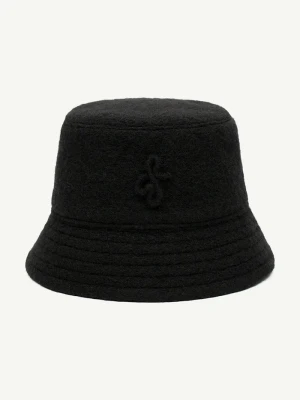 RUSLAN BAGINSKIY kapelusz bucket damski z wełną Monogram-embellished Bucket Hat czarny