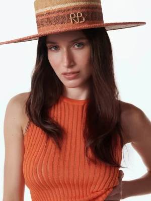 RUSLAN BAGINSKIY kapelusz słomkowy damski pleciony Canotier Hat